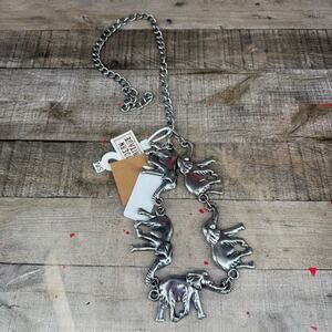 Vintage Modern Heritage Silver Tone Elephant Chain Link Belt Accessory Size S/M